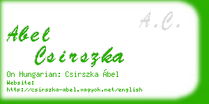 abel csirszka business card